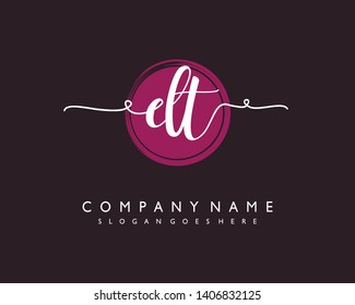 initials letter DT handwriting logo vector template