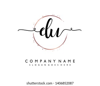 initials letter DU handwriting logo vector template