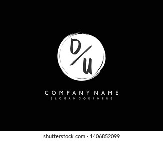 initials letter DU handwriting logo vector template