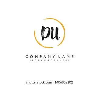 initials letter DU handwriting logo vector template