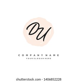 initials letter DU handwriting logo vector template