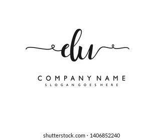 initials letter DU handwriting logo vector template