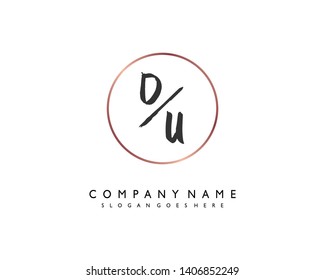initials letter DU handwriting logo vector template