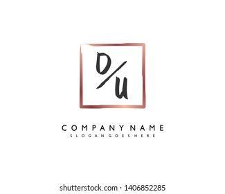 initials letter DU handwriting logo vector template