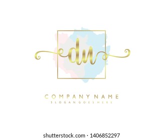 initials letter DU handwriting logo vector template