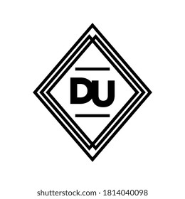 initials letter DU monogram logo on white background