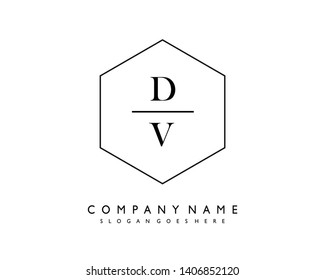 initials letter DV handwriting logo vector template