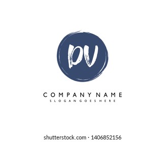 initials letter DV handwriting logo vector template