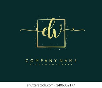 initials letter DV handwriting logo vector template