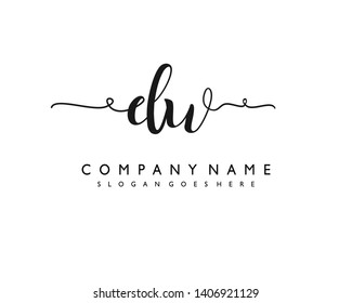 initials letter DW handwriting logo vector template