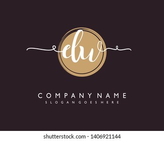initials letter DW handwriting logo vector template