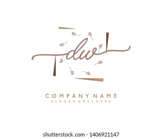initials letter DW handwriting logo vector template