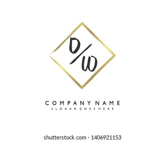 initials letter DW handwriting logo vector template