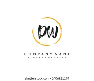 initials letter DW handwriting logo vector template
