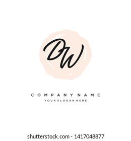 initials letter DW handwriting logo vector template