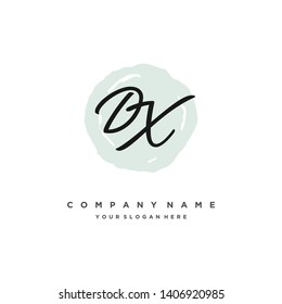 initials letter DX handwriting logo vector template