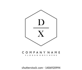 initials letter DX handwriting logo vector template