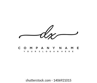 initials letter DX handwriting logo vector template