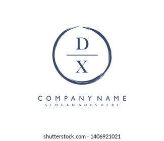 initials letter DX handwriting logo vector template