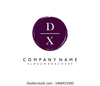 initials letter DX handwriting logo vector template