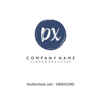 initials letter DX handwriting logo vector template