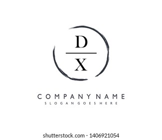 initials letter DX handwriting logo vector template