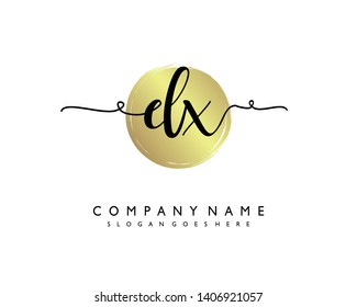 initials letter DX handwriting logo vector template