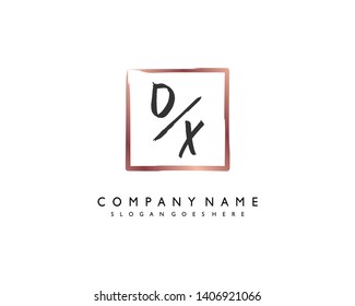 initials letter DX handwriting logo vector template