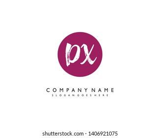 initials letter DX handwriting logo vector template