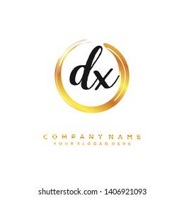 initials letter DX handwriting logo vector template