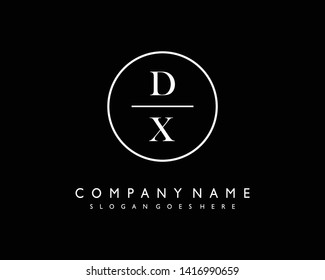 initials letter DX handwriting logo vector template