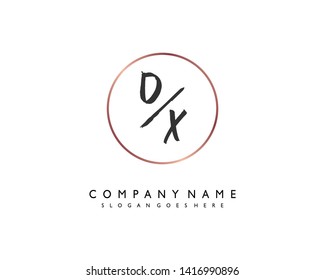 initials letter DX handwriting logo vector template