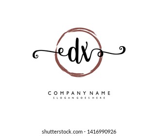 initials letter DX handwriting logo vector template