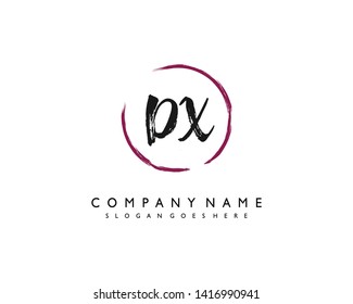 initials letter DX handwriting logo vector template
