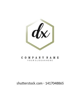 initials letter DX handwriting logo vector template