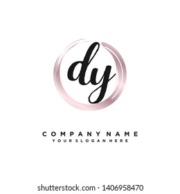 initials letter DY handwriting logo vector template