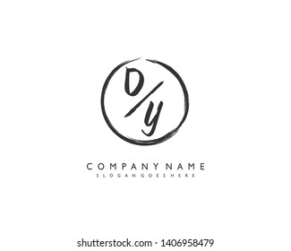 initials letter DY handwriting logo vector template