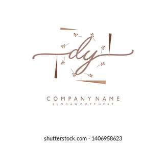 initials letter DY handwriting logo vector template