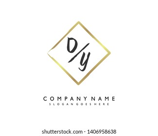 initials letter DY handwriting logo vector template