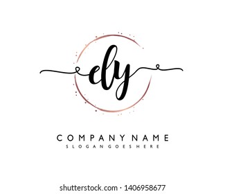 initials letter DY handwriting logo vector template