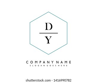 initials letter DY handwriting logo vector template