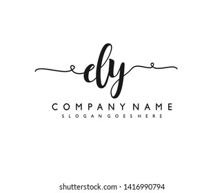initials letter DY handwriting logo vector template