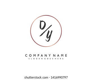 initials letter DY handwriting logo vector template