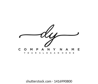initials letter DY handwriting logo vector template