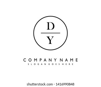 initials letter DY handwriting logo vector template