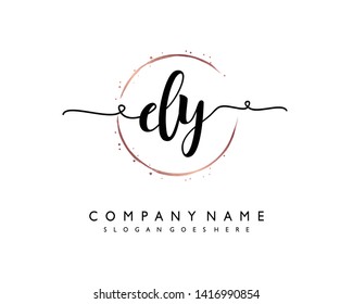 initials letter DY handwriting logo vector template