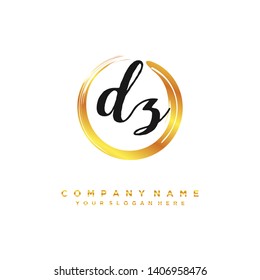 initials letter DZ handwriting logo vector template