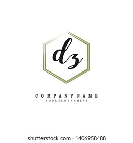 initials letter DZ handwriting logo vector template