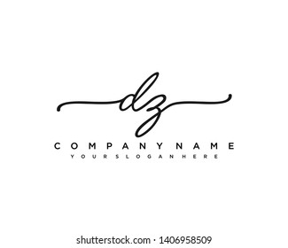 initials letter DZ handwriting logo vector template
