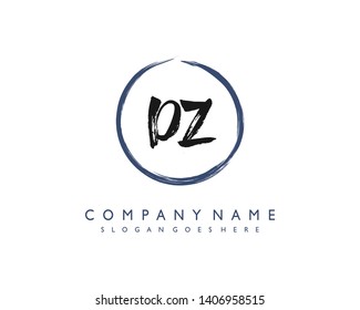 initials letter DZ handwriting logo vector template